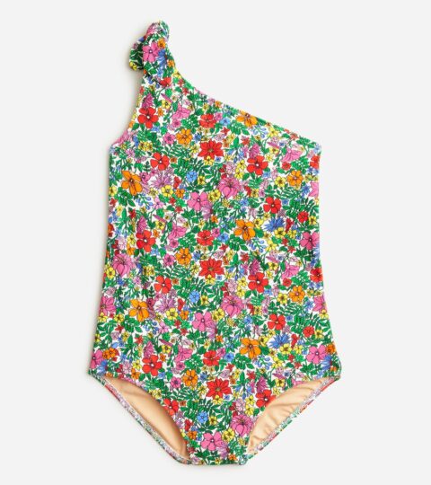 Girls’ Printed Tie-shoulder One-piece Swimsuit With UPF 50+