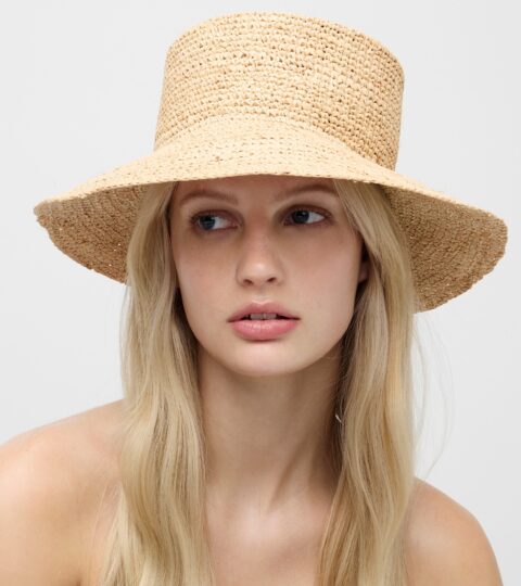 Wide-brim Raffia Bucket Hat