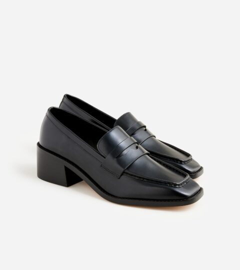 Addison Stacked-heel Loafers In Leather