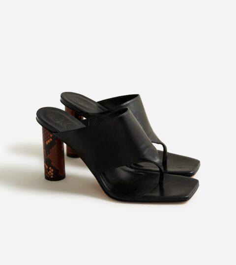 Rounded-heel Thong Sandals In Leather