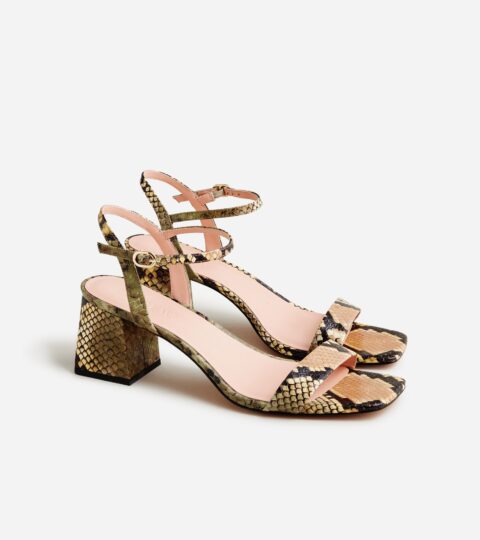 Layne Ankle-strap Heels In Snake-embossed Leather