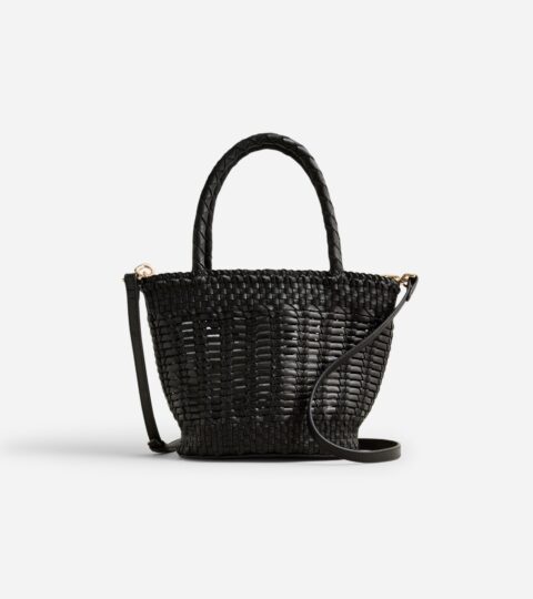 Small Open-weave Bag In Leather