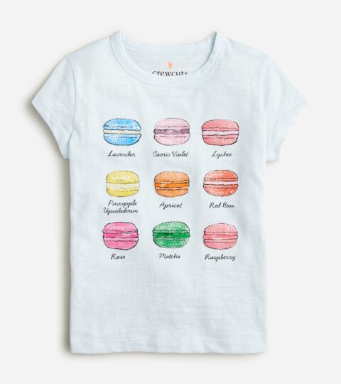 Girls’ Shrunken Macaron Graphic T-shirt With Sequins