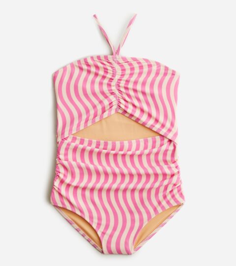 Girls’ Ruched One-piece Swimsuit With UPF 50+