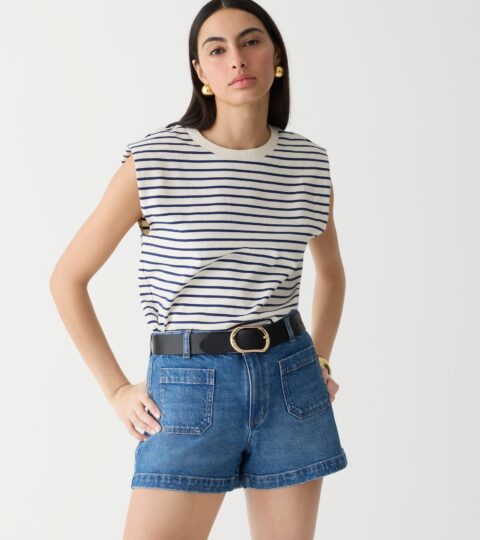 Patch-pocket Denim Short In Hillside Wash