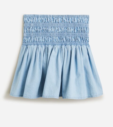 Girls’ Smocked Chambray Skirt