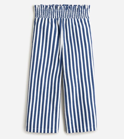 Girls’ Wide-leg Pant In Striped Towel Terry