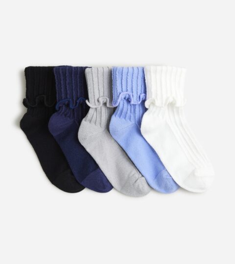 Girls’ Ruffle-trim Socks Five-pack