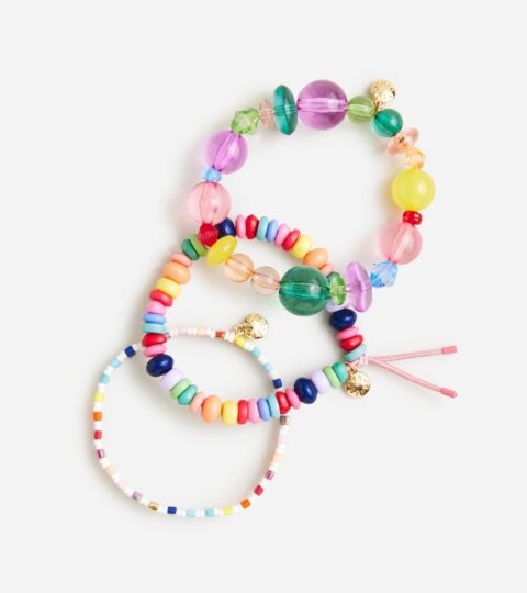 Girls’ Rainbow Beaded Bracelets Three-pack