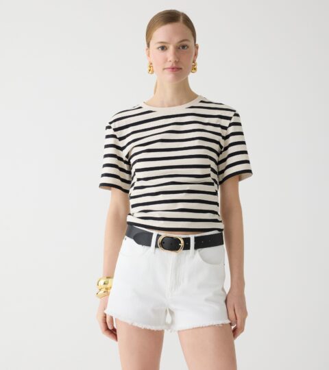 Relaxed Denim Short In White