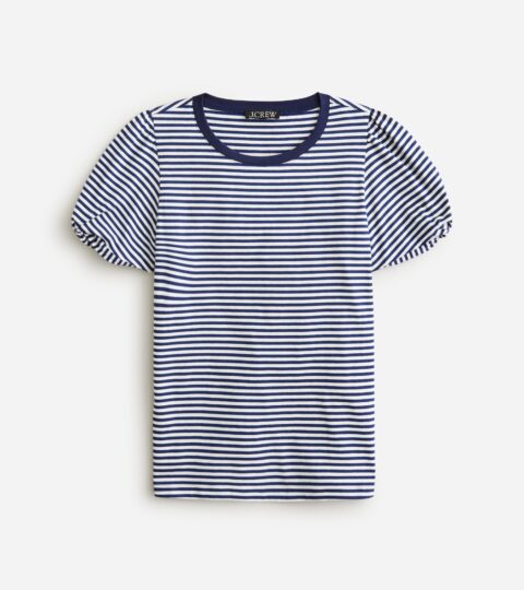 Vintage Jersey Puff-sleeve T-shirt In Stripe