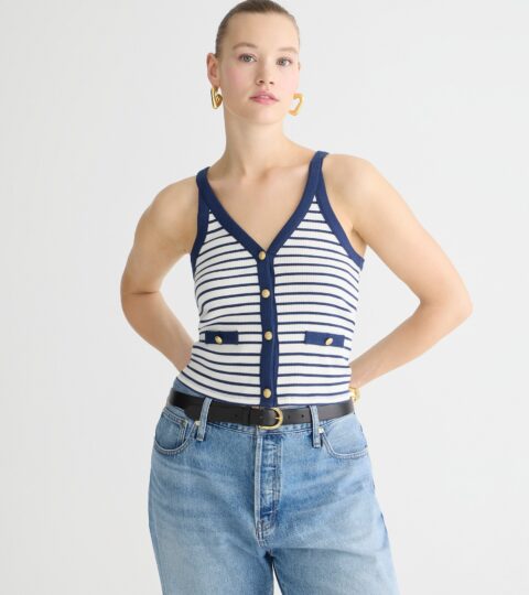 Vintage Rib Lady Tank Top In Stripe