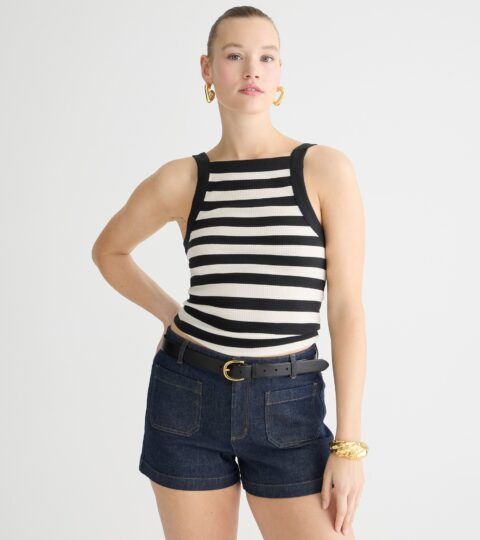 Vintage Rib Wide-strap Tank Top In Stripe