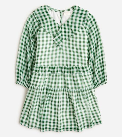 Girls’ Smocked Dress In Gingham Chiffon