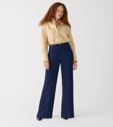 Wide-leg Essential Pant In City Crepe