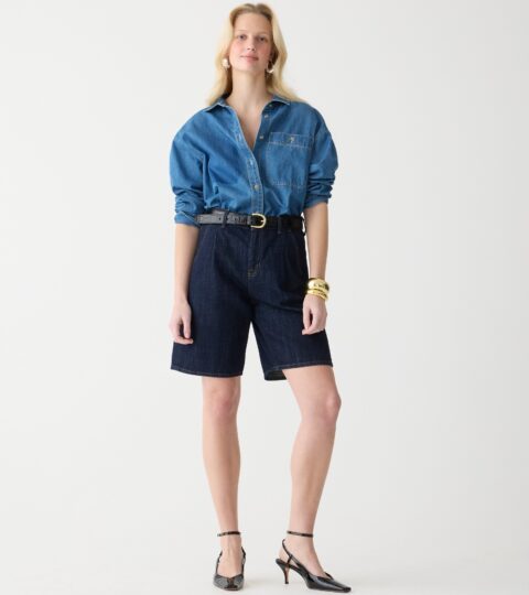 Midlength Denim Short In Indigo Wash