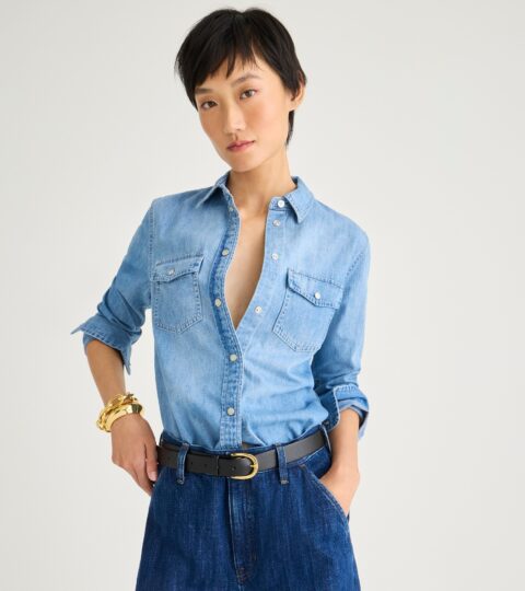 Wren Slim Western Chambray Shirt In Callie Wash