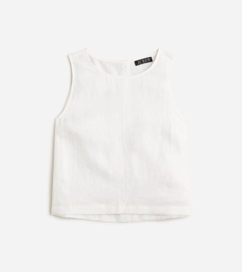 Maxine Button-back Top In Linen