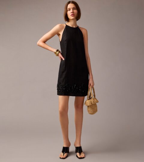 Collection Beaded Linen Mini Dress