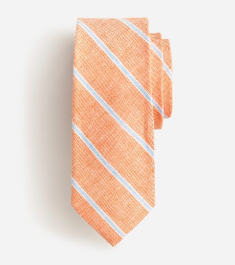 Italian Linen Tie In Stripe