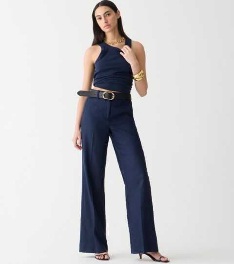 Carolina Flare Pant In Stretch Linen Blend