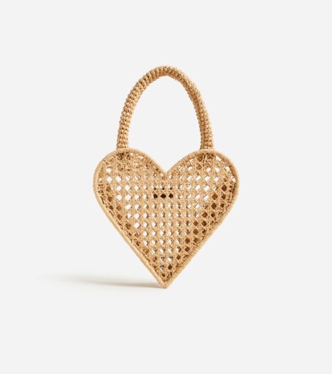 Small Heart Straw Bag