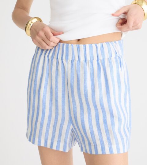 Tropez Short In Striped Linen