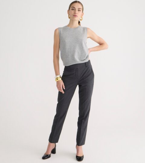 Cameron Slim Crop Pant In Italian Stretch Wool Blend