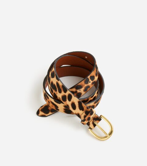 Calf Hair Belt In Leopard