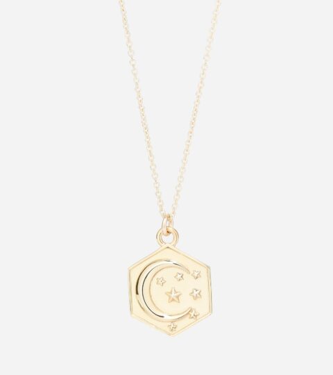 TALON JEWELRY Moon And Stars Hexagon Pendant