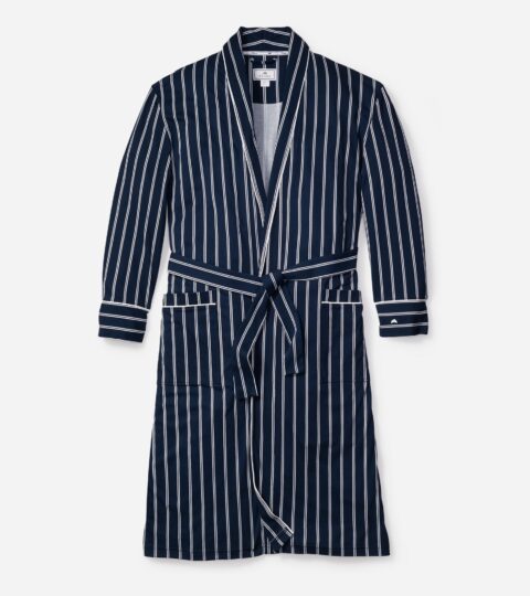 Petite Plume™ Men’s Pima Cotton Robe In Pinstripe