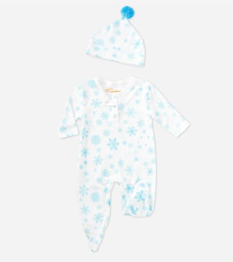 Petidoux Babies’ Pima Cotton One-piece And Matching Hat Set