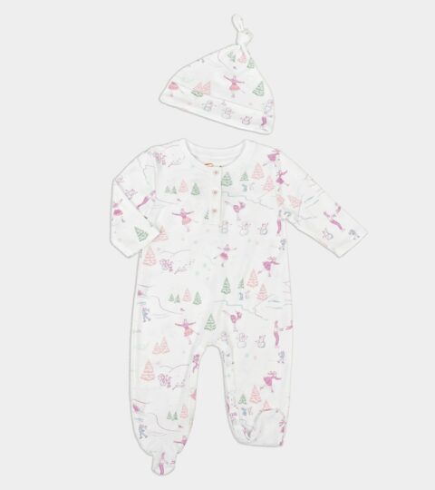 Petidoux Babies’ Pima Cotton One-piece And Matching Hat Set