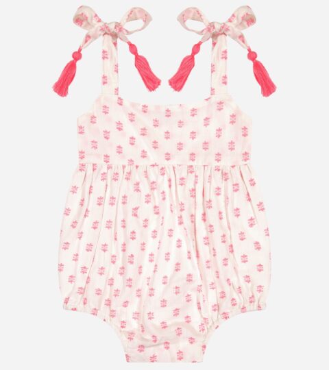 Babies’ Mer St. Barth™ Zoe Shoulder-tie Romper In Dobby