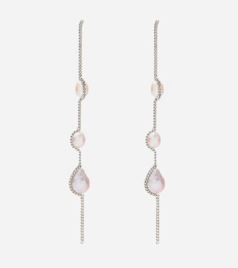 Lady Grey Threaded Pearl Earrings